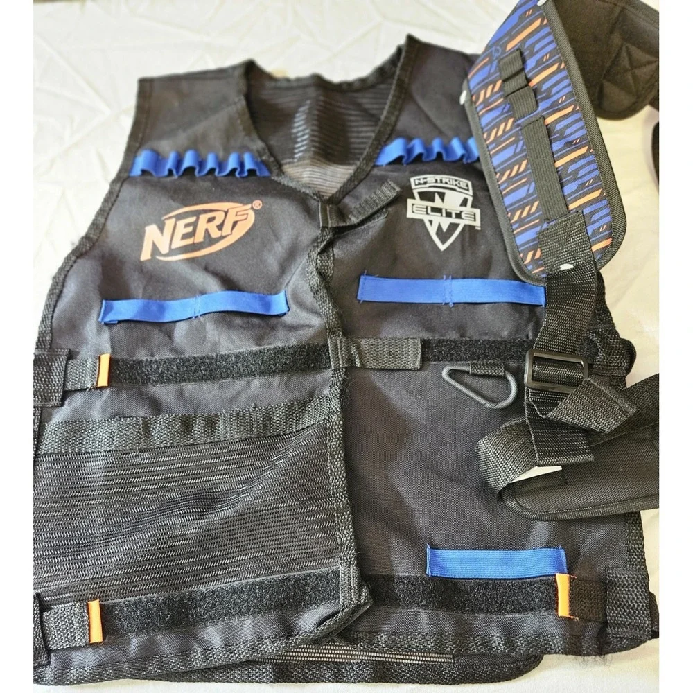 NERF N-Strike Elite Tactical Vest & Adjustable Ammo‎ Belt Holder Gear Lot